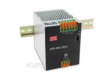 Mean Well XDR-960-48LA 960W AC/DC High-End Ultra Slim Industrial DIN Rail Power Supply, 48V Output, Lever-Actuated Terminal