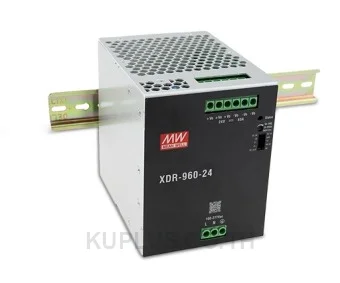 พาวเวอร์ซัพพลายเกาะราง (ติดรางปีกนก DIN) แบบบางพิเศษ (Ultra Slim) Mean Well XDR-960-24 960 วัตต์ เอาต์พุต 24 VDC (ขั้วต่อแบบสกรู (Screw))