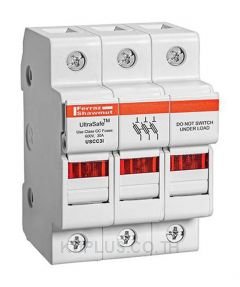 Fuseholder 600V, 30A, Class CC, 3 Pole, Light