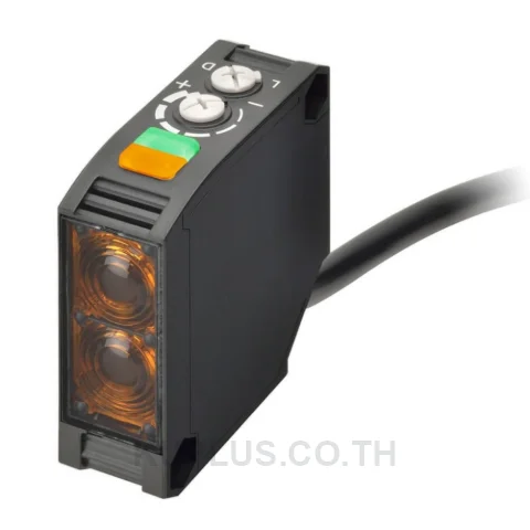 Photoelectric sensor, square body, red LED, diffuse, 300mm, PNP, L-ON/D-ON selectable, 2m cable