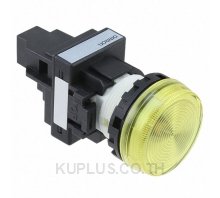 Indicator M22N flat, cap color yellow, LED yellow, LED voltage 24 VDC