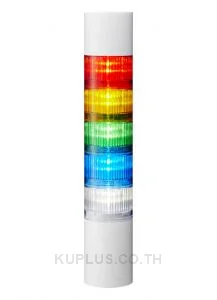 LR6 LED Pre-Configured Beacon Tower With Buzzer, 5 Light Elements, Amber, Blue, Green, Red, White, 24 V dc