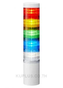 LR6 LED Pre-Configured Beacon Tower With Buzzer, 5 Light Elements, Amber, Blue, Green, Red, White, 24 V dc