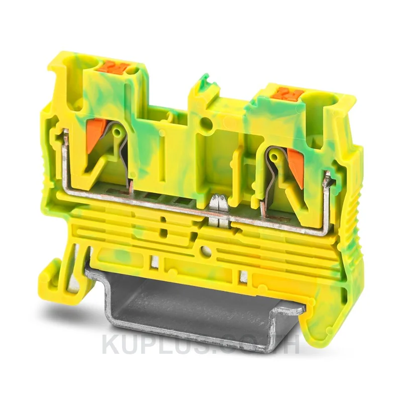 Phoenix Contact PT 2,5-PE เทอร์มินัลบล็อกกราวด์ (PE) (3209536) ขนาดสาย 2.5 mm² ต่อแบบ Push-in สีเขียว-เหลือง