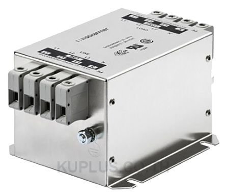 Schaffner FN3256 Series 80A 3 x 520/300 V ac 0 - 60Hz Chassis Mount EMI Filter, with Terminal Block Terminals