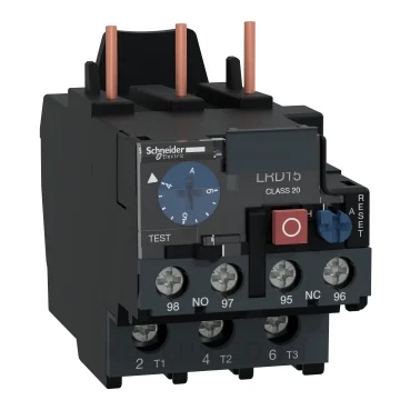 โอเวอร์โหลดรีเลย์ความร้อน (Thermal Overload Relay) Schneider TeSys D LRD15106 ช่วงปรับกระแส 4-6A คลาส 20 หน้าสัมผัสช่วย 1NO+1NC ขั้วต่อแบบLugs (หางปลา)