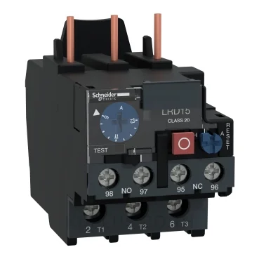 โอเวอร์โหลดรีเลย์ความร้อน (Thermal Overload Relay) Schneider TeSys D LRD15166 ช่วงปรับกระแส 9-13A คลาส 20 หน้าสัมผัสช่วย 1NO+1NC ขั้วต่อแบบLugs (หางปลา)