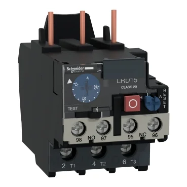 โอเวอร์โหลดรีเลย์ความร้อน (Thermal Overload Relay) Schneider TeSys D LRD1522 ช่วงปรับกระแส 17-25A คลาส 20 หน้าสัมผัสช่วย 1NO+1NC ขั้วต่อแบบสกรู (Screw clamp)
