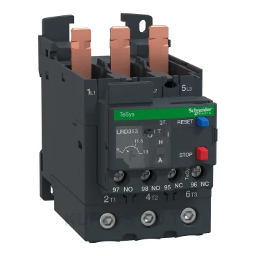 โอเวอร์โหลดรีเลย์ความร้อน (Thermal Overload Relay) Schneider TeSys D EverLink LRD3136 ช่วงปรับกระแส 9-13A คลาส 10A หน้าสัมผัสช่วย 1NO+1NC ขั้วต่อแบบEverLink แบบ Lugs