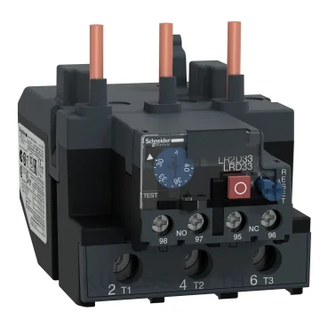 โอเวอร์โหลดรีเลย์ความร้อน (Thermal Overload Relay) Schneider TeSys D LRD3355 ช่วงปรับกระแส 30-40A หน้าสัมผัสช่วย 1NO+1NC ใช้กับ LC1 D80 และ D95