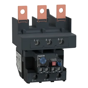 โอเวอร์โหลดรีเลย์ความร้อน (Thermal Overload Relay) Schneider TeSys D LRD4365 ช่วงปรับกระแส 80-104A หน้าสัมผัสช่วย 1NO+1NC ใช้กับ LC1 D115A-D150A