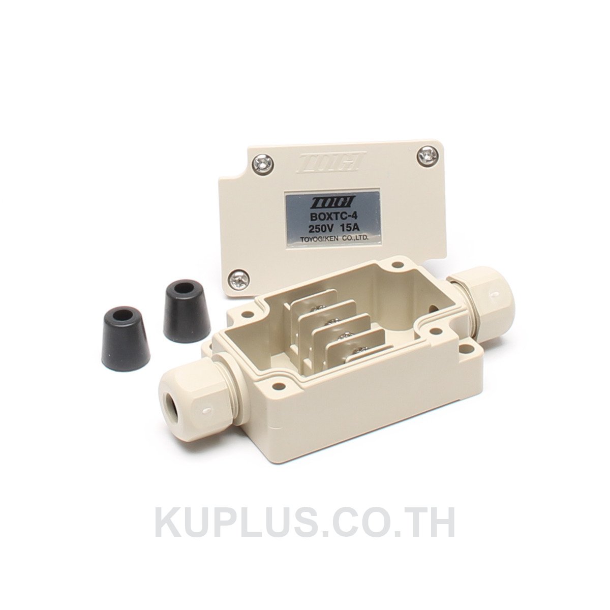 Junction box with terminal - Togi / Toyogiken (BOXTC) - 4poles - Rated voltage 250Vac/dc - Rated current 15A - Gray - IP65