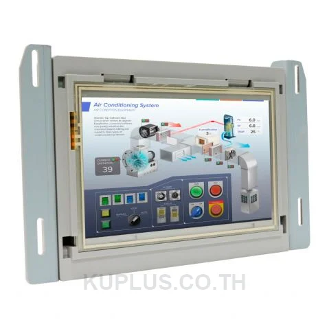 Weintek 7" Open-frame HMI, 800x480, 600MHz RISC CPU. Ports: serial, USB & Ethernet