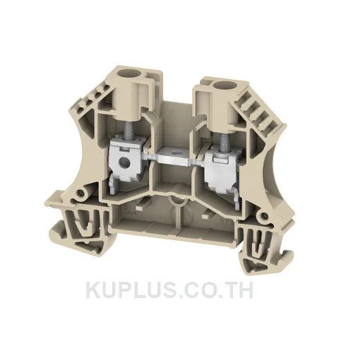 เทอร์มินัลบล็อกแบบฟีดทรู WDU 6 ต่อแบบสกรู สีเบจเข้ม 6 mm² 41A 800V 2 ช่องต่อ