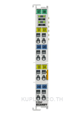 EL3064  EtherCAT Terminal, 4-channel analog input, voltage, 0…10 V, 12 bit, single-ended
