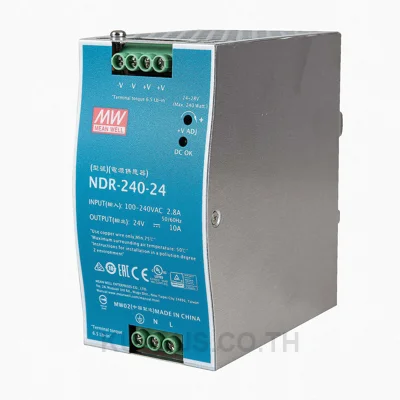 พาวเวอร์ซัพพลายเกาะราง (ติดรางปีกนก DIN) Mean Well NDR-240-24 240 W เอาต์พุต 24 V 10 A