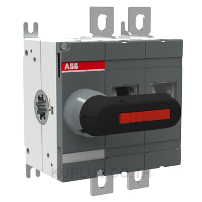 2-pole, front operated, base mounted switch-diconnector with black direct mount handle, terminal bolt kit included