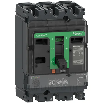 Circuit breaker ComPacT NSX250H, 70kA at 415VAC, 3 poles, Micrologic 2.2 trip unit 250A