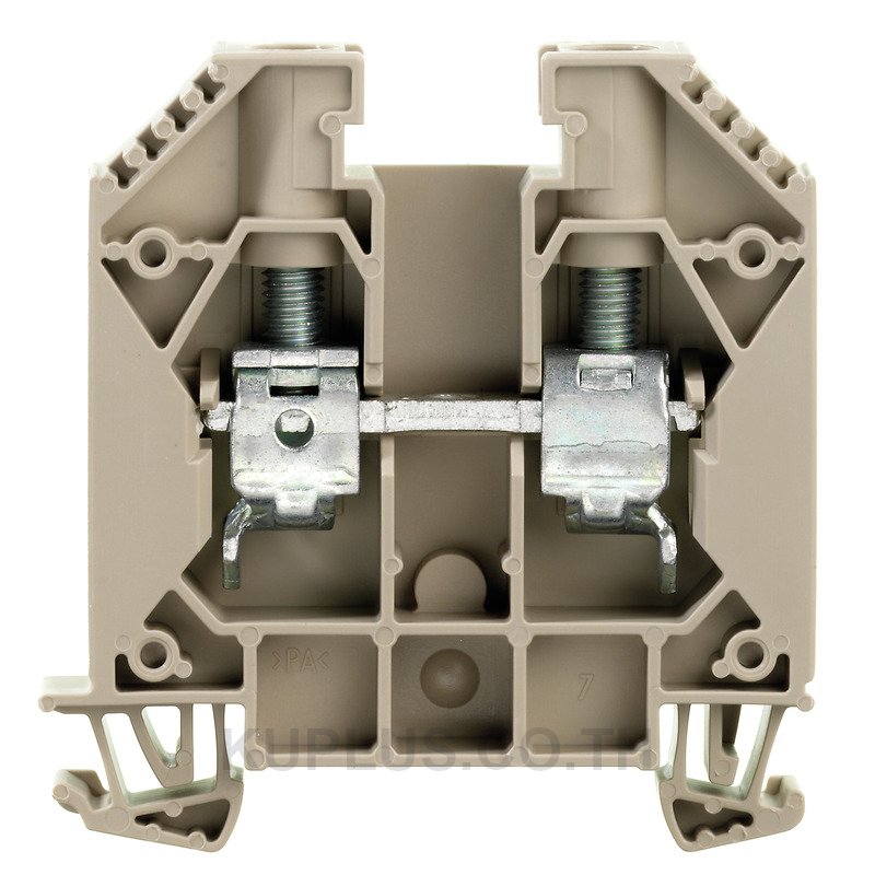 Feed-through terminal block, Screw connection, dark beige, 16 mm², 76 A, 1000 V, Number of connections: 2