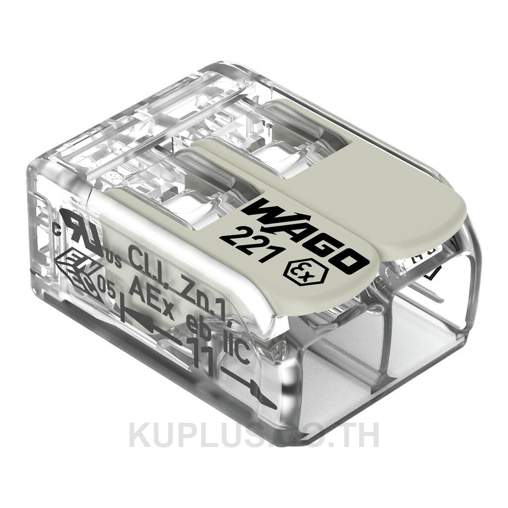 COMPACT Splicing Connector; for all conductor types; for Ex e applications; max. 4 mm²; 2-conductor; with levers; transparent housing; Operating temperature (max.): 105 °C; 4,00 mm²; transparent