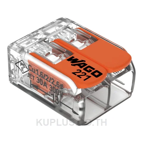 COMPACT Splicing Connector; for all conductor types; max. 6 mm²; 2-conductor; with levers; transparent housing; Surrounding air temperature: max 85°C (T85); 6,00 mm²; transparent