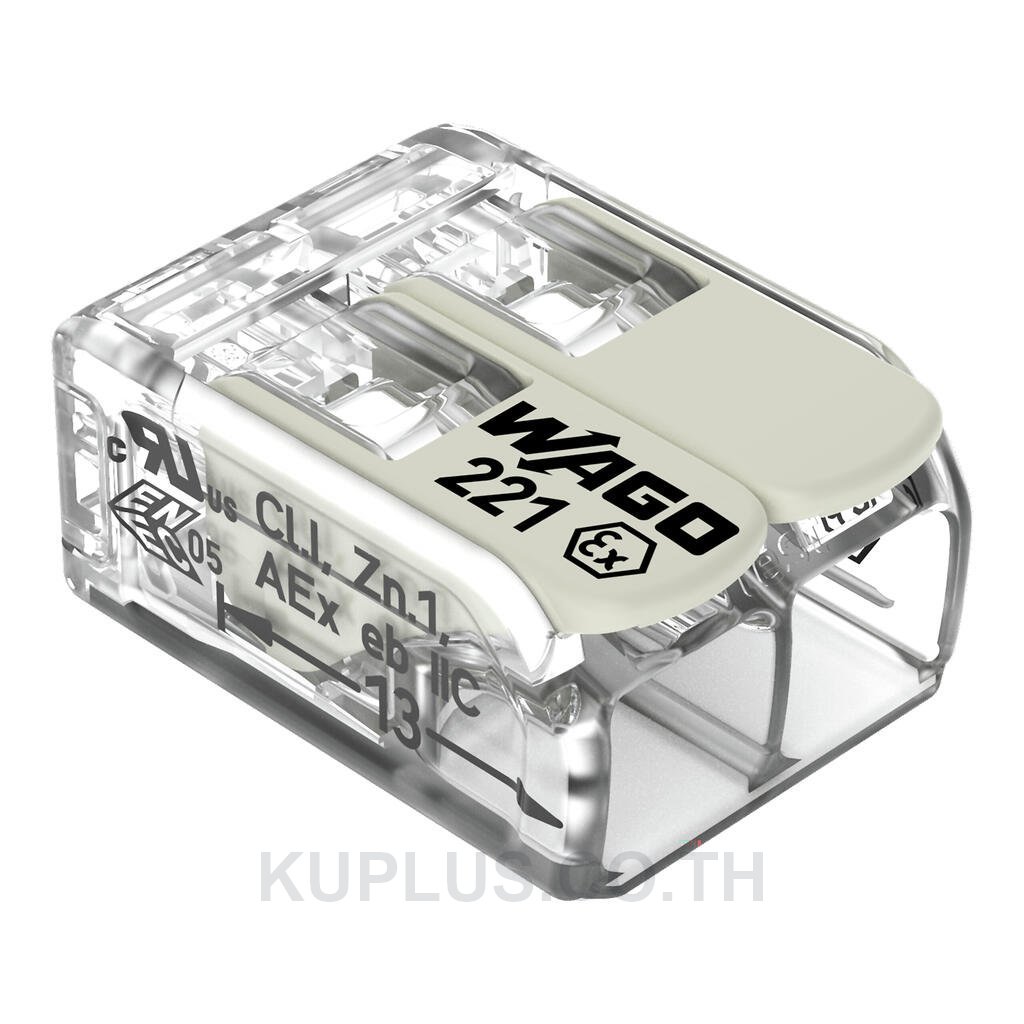 COMPACT Splicing Connector; for all conductor types; for Ex e applications; max. 6 mm²; 2-conductor; with levers; transparent housing; Operating temperature (max.): 105 °C; 6,00 mm²; transparent